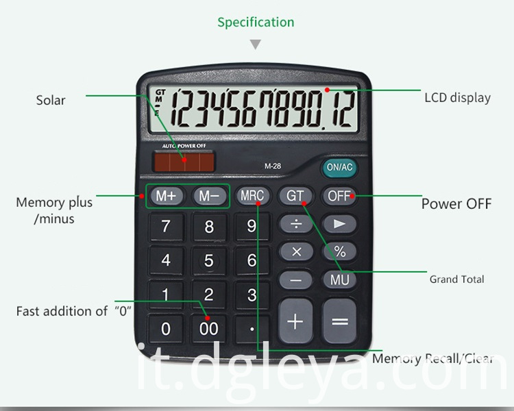 Calcolatrice elettronica da tavolo a 12 cifre 12 Digits desktop Electronic calculator